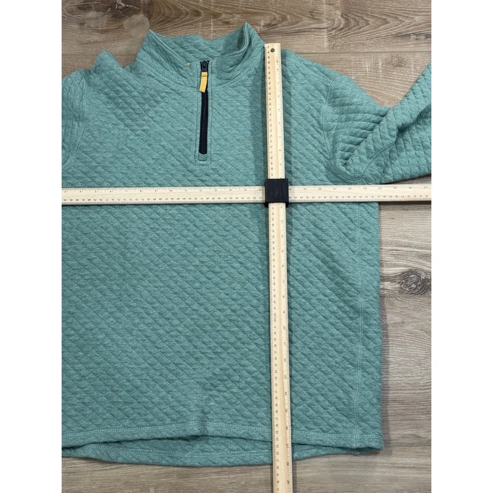 J Crew Authentic Fleece Quilted Waffle Half Zip‎ Pullover Sage Green Mens XL